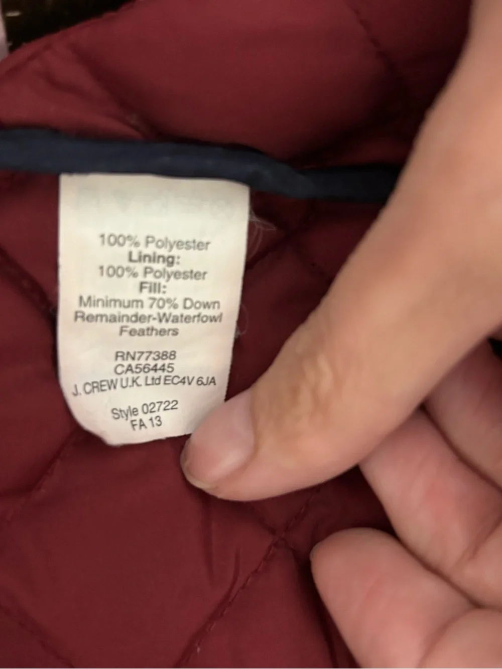J.Crew Quilted Tack Jacket in Crimson Maple Red (Size XS)